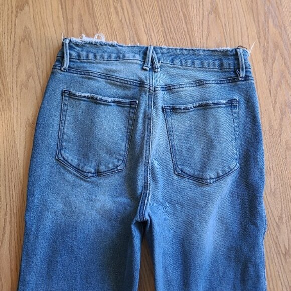 GOOD AMERICAN GOOD CURVE STRAIGHT jeans distressed high waist stretch sz 10/30 - Picture 5 of 7